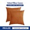 MIULEE Fall Pack of 2 Velvet Soft Solid Decorative Square Throw Pillow Covers Set Cushion Case for Sofa Bedroom Car 18x18 Inch 45x45 Cm Orange